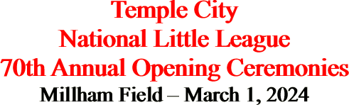 Temple City National Little League 70th Annual