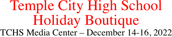 Temple City High School Holiday Boutique