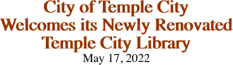 City of Temple City Welcomes its