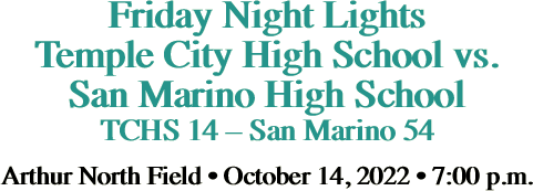 Thursday Night Lights Temple City High