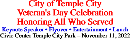 City of Temple City Veteran's Day