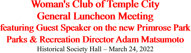 Woman's Club of Temple City General
