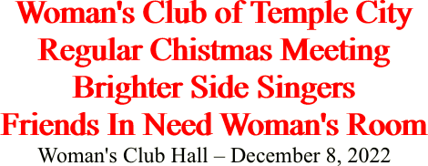 Woman's Club of Temple City Regular