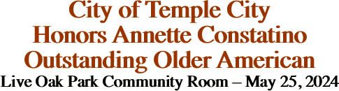 City of Temple City Honors Annette