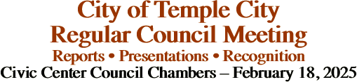 City of Temple City Regular Council