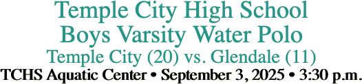 Temple City High School Boys Varsity