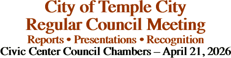 City of Temple City Regular Council