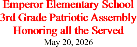 Emperor Elementary School 3rd Grade Patriotic