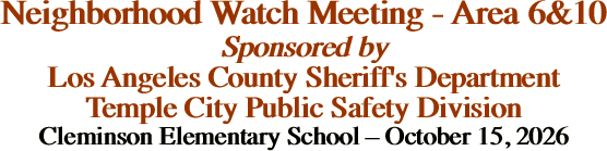 Neighborhood Watch Meeting - Area