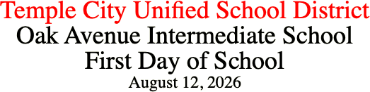 Temple City Unified School District Oak