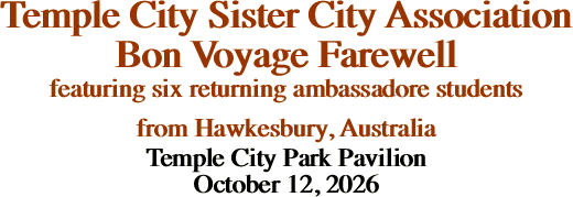 Temple City Sister City Association Bon