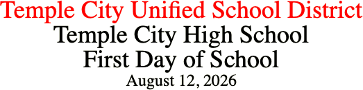 Temple City Unified School District Temple