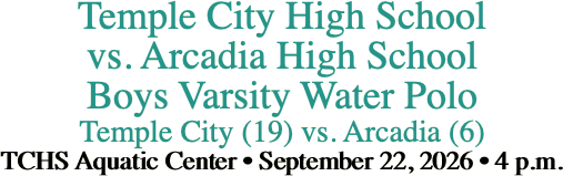 Temple City High School vs. Arcadia
