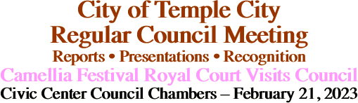 City of Temple City Regular Council