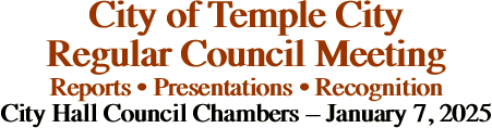 City of Temple City Regular Council